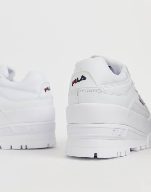 Fila disruptor ii platform wedge trainers in outlet white