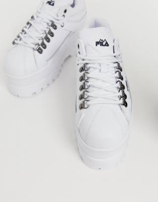fila white trailblazer wedge trainers