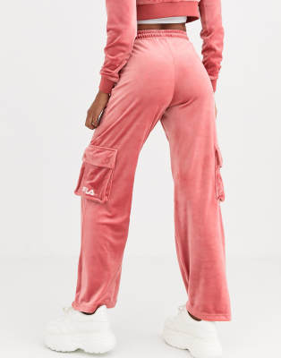 wide leg velour joggers