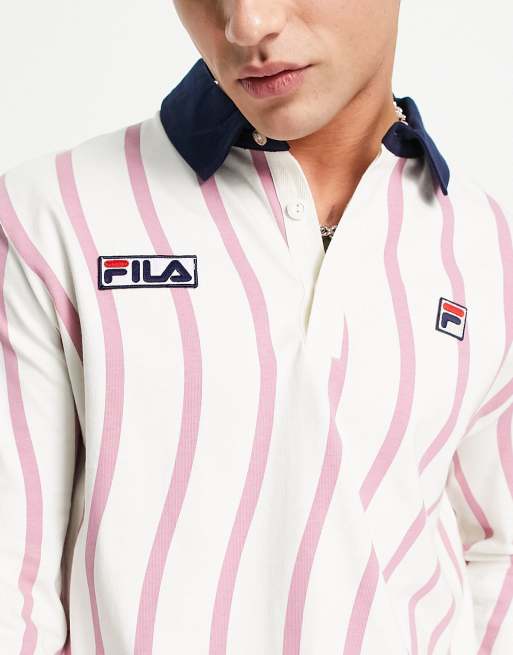 White and pink fila hot sale shirt