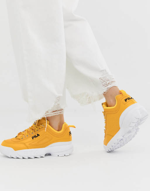 Yellow fila shop shoes disruptor