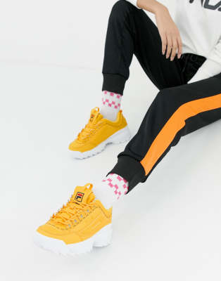 fila yellow disruptor ii premium trainers