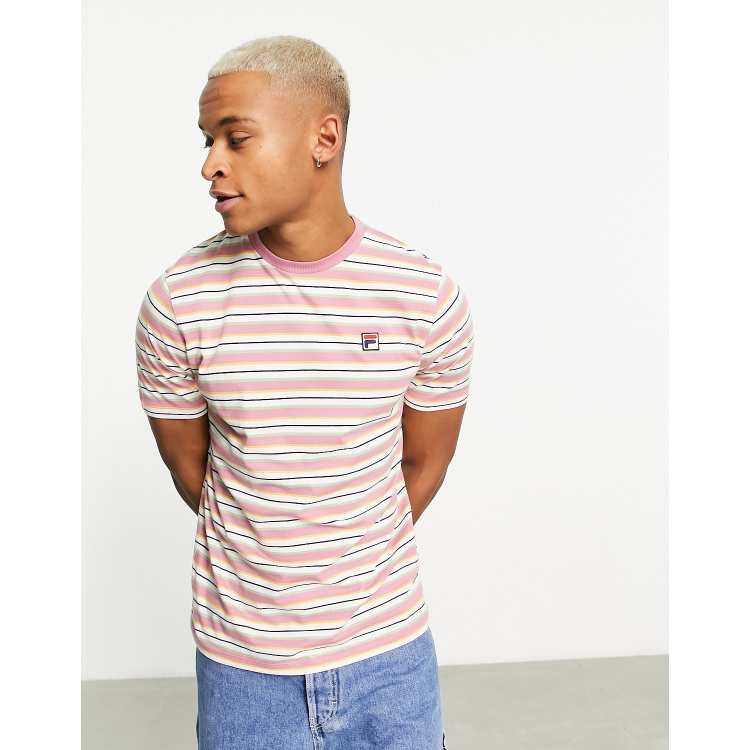 Fila white store with pink stripe