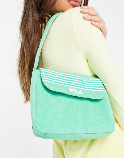 Fila – Zielona torebka z tkaniny frotté, 4 z 4