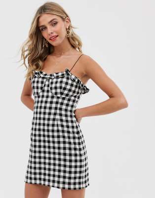 Finders Keepers Gigi check mini dress-Black - Finders Keepers online ...