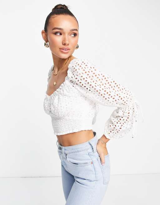 Finders Keepers Maria bustier crop top in white | ASOS