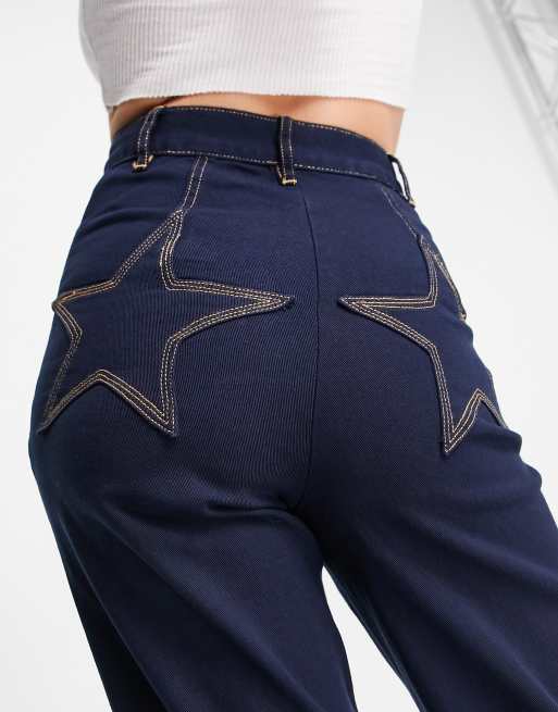 Finders Keepers Sortie wide leg trouser in navy