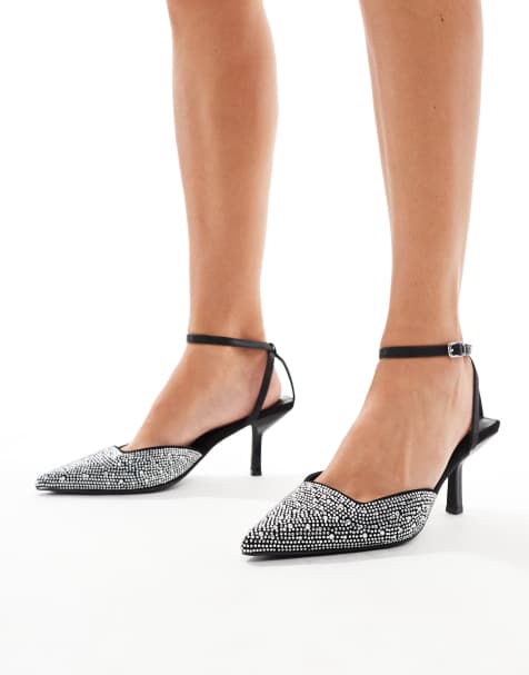Finding Friday Embellished low kitten heel in black - view 1