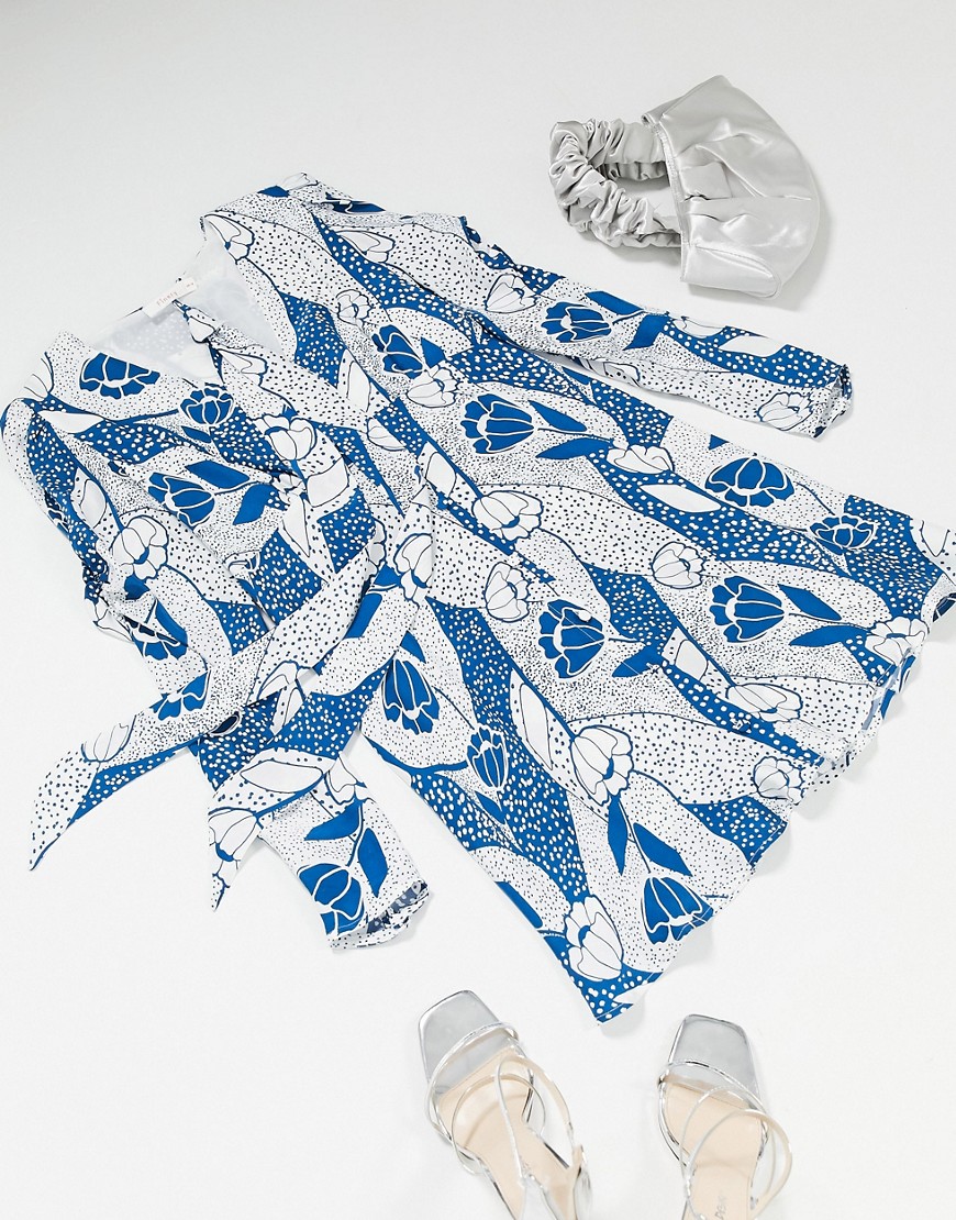 Finery - Catalina - Mini-jurk met print-Blauw