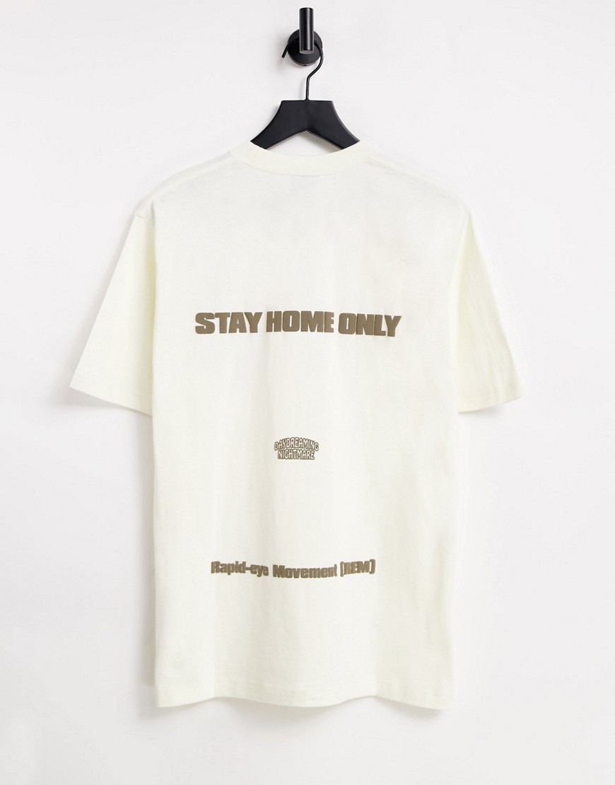 Fingercroxx - Dreaming - Cremehvid T-shirt med rygprint-Grå