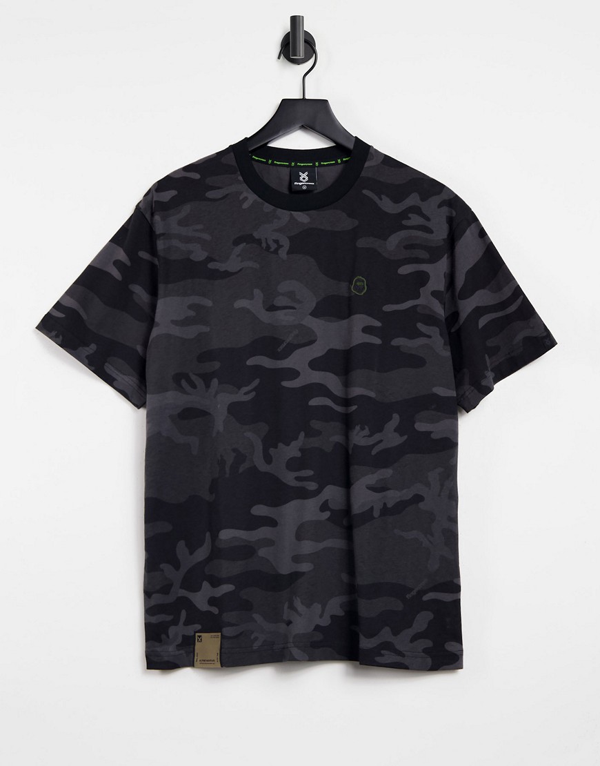 Fingercroxx - T-shirt met camouflageprint in zwart-Verschillende kleuren