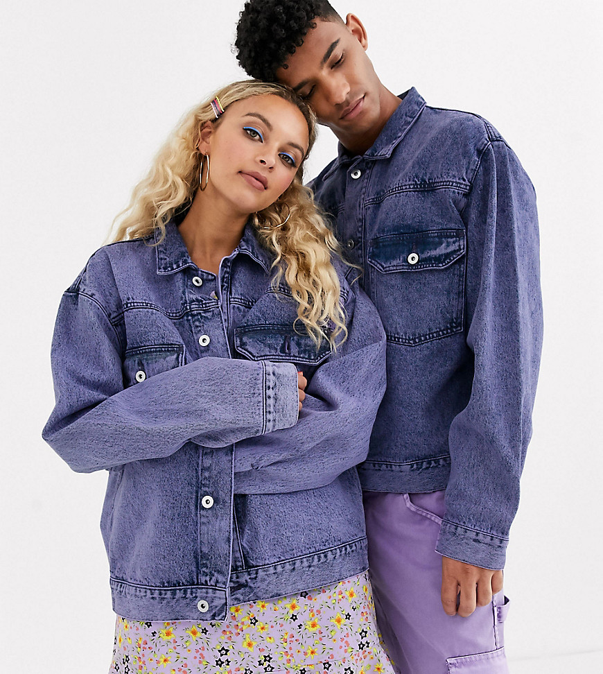 фото Фиолетовая джинсовая куртка collusion unisex-фиолетовый