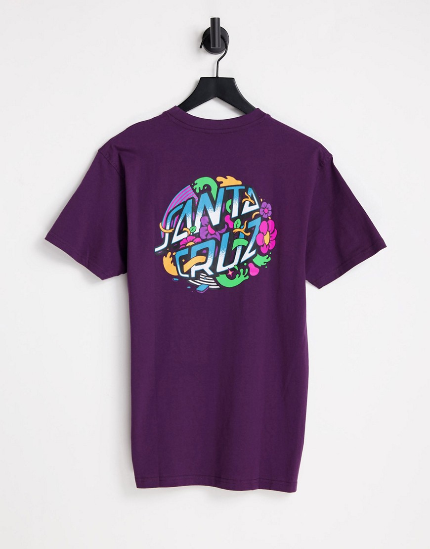 фото Фиолетовая футболка с оригинальным круглым принтом santa cruz-фиолетовый цвет