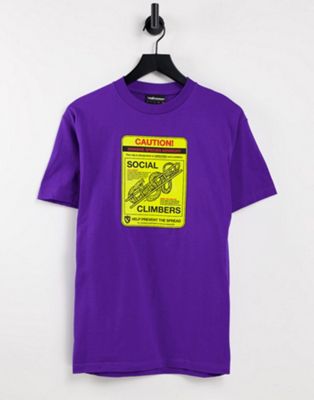 фото Фиолетовая футболка с принтом "social climbers" the hundreds-фиолетовый цвет