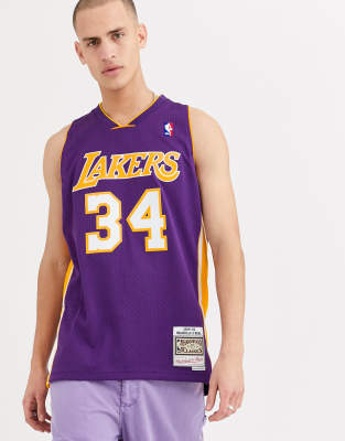 фото Фиолетовая майка mitchell & ness la lakers shaquille o'neal-фиолетовый