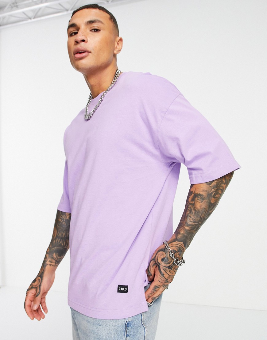 фото Фиолетовая oversize-футболка bershka-фиолетовый цвет