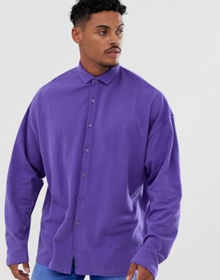 фото Фиолетовая oversize-рубашка из пике asos design-фиолетовый