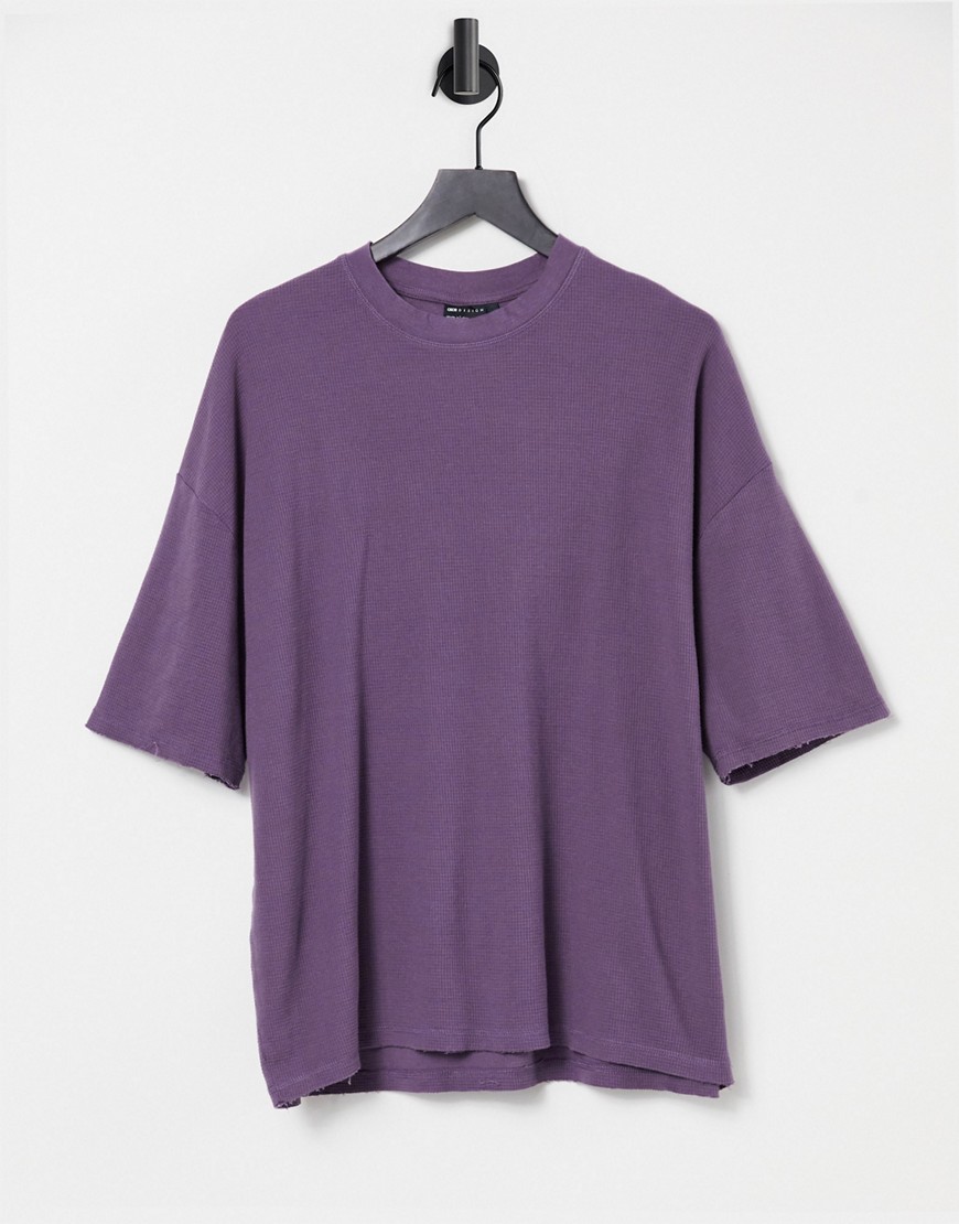 фото Фиолетовая oversized футболка с вафельной фактурой asos design-сиреневый