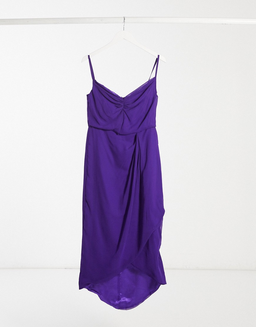 фото Фиолетовое платье миди с запахом virgos lounge-фиолетовый