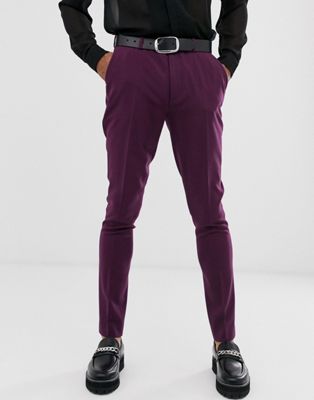 фото Фиолетовые брюки скинни asos design-фиолетовый