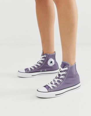 фото Фиолетовые кроссовки converse chuck taylor hi-фиолетовый