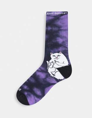 фото Фиолетовые носки с принтом тай-дай и lord nermal ripndip lord nermal-фиолетовый цвет rip n dip