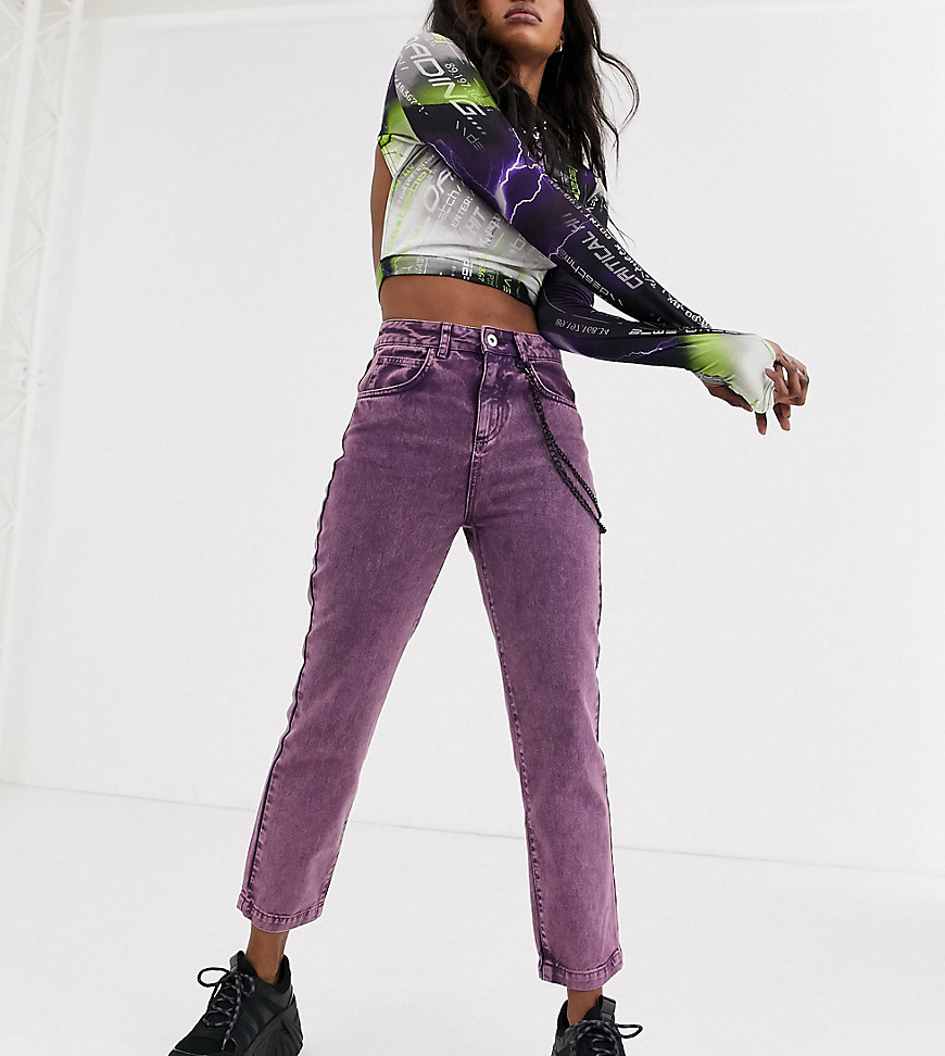 фото Фиолетовые прямые джинсы с цепочкой collusion x005-фиолетовый