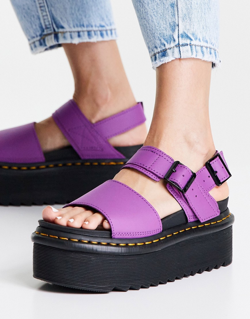 фото Фиолетовые сандалии dr martens voss quad-фиолетовый цвет