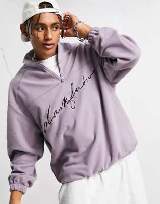 фото Фиолетовый флисовый oversized-свитшот с вышивкой asos dark future-фиолетовый цвет asos design