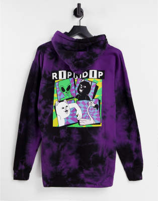 фото Фиолетовый худи с принтом тай-дай ripndip sid-фиолетовый цвет rip n dip