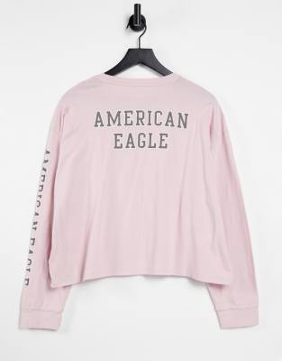 фото Фиолетовый лонгслив с логотипом american eagle-фиолетовый цвет