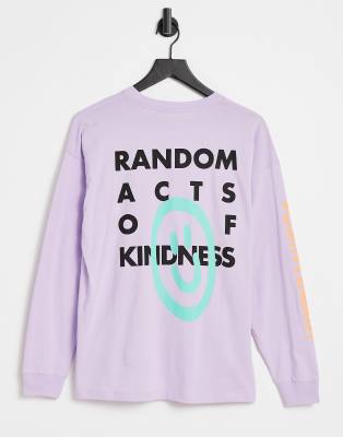 фото Фиолетовый oversized-лонгслив с принтом "random acts of kindness" asos design-фиолетовый цвет