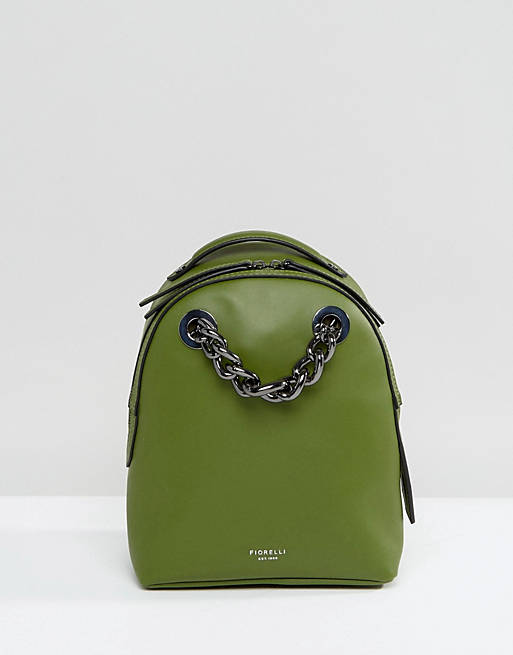 Fiorelli Anouk Mini Backpack in Green With Chain Detail