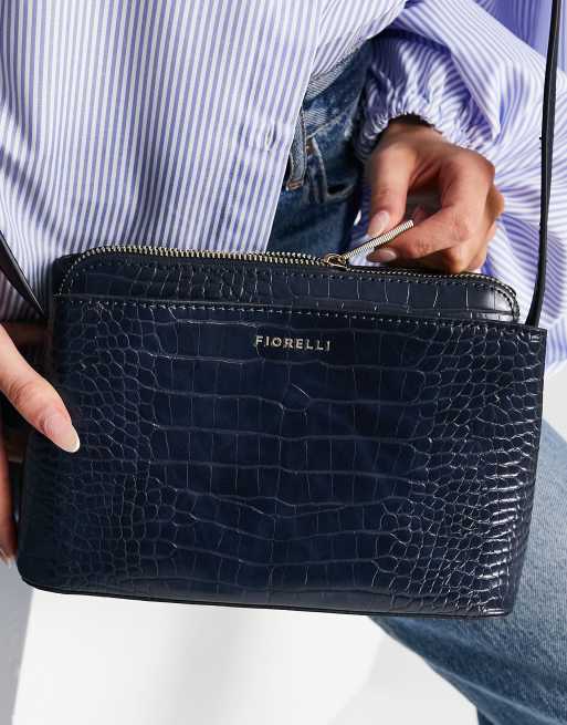 Fiorelli bethnal crossbody bag in navy croc