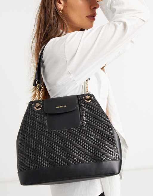 Fiorelli – Chrissy – Schultertasche in Schwarz und Weboptik