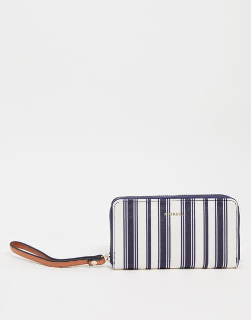 Fiorelli finley purse with wrist strap in nautical stripe