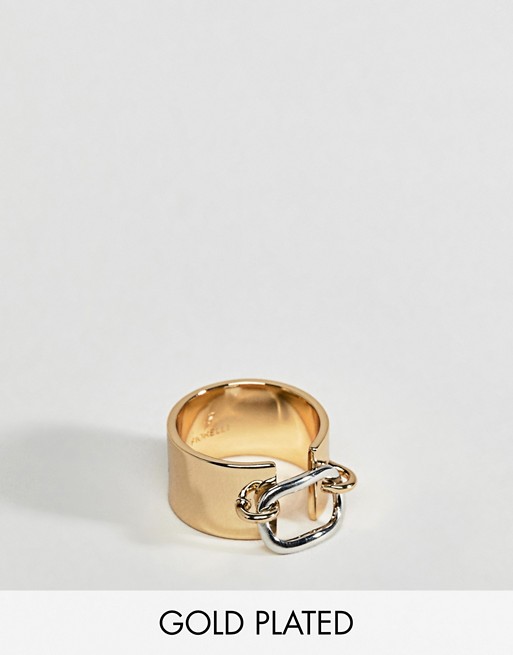 Fiorelli gold plated chunky loop detail ring