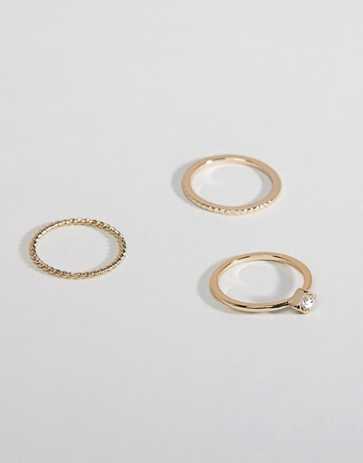 Fiorelli gold plated stacking rings