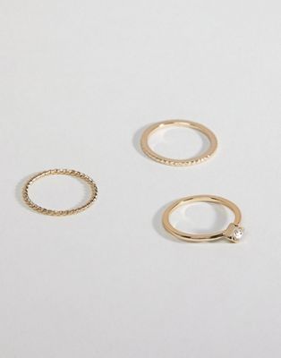 Fiorelli – Guldpläterade stapelbara ringar