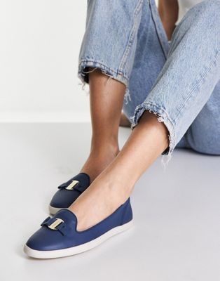 Fiorelli mia leather loafers in navy