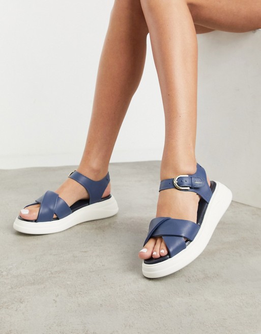 Fiorelli nora leather chunky sandals in navy
