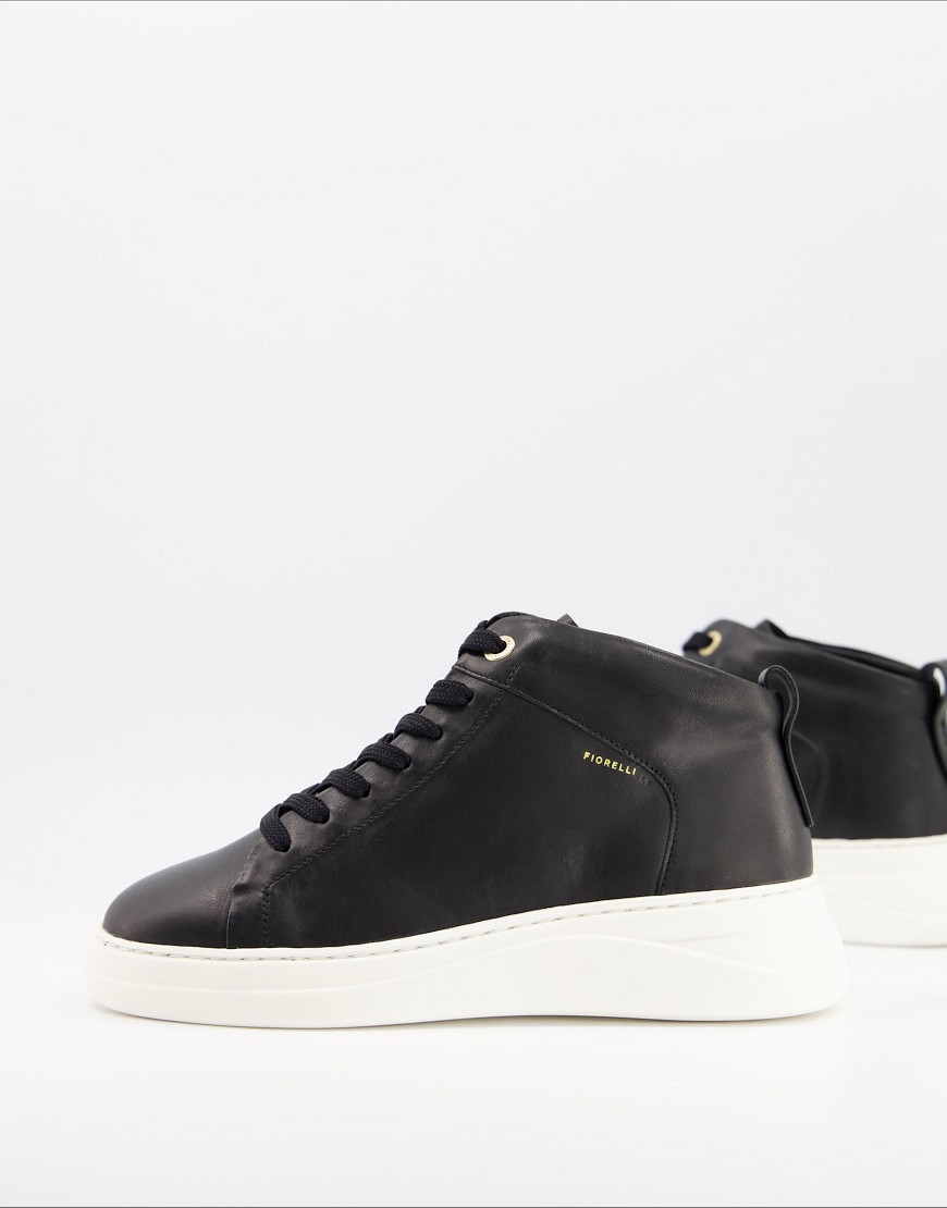 Fiorelli pippa leather high top sneakers in black