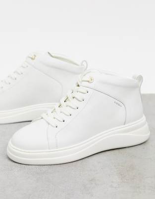 cream high top sneakers