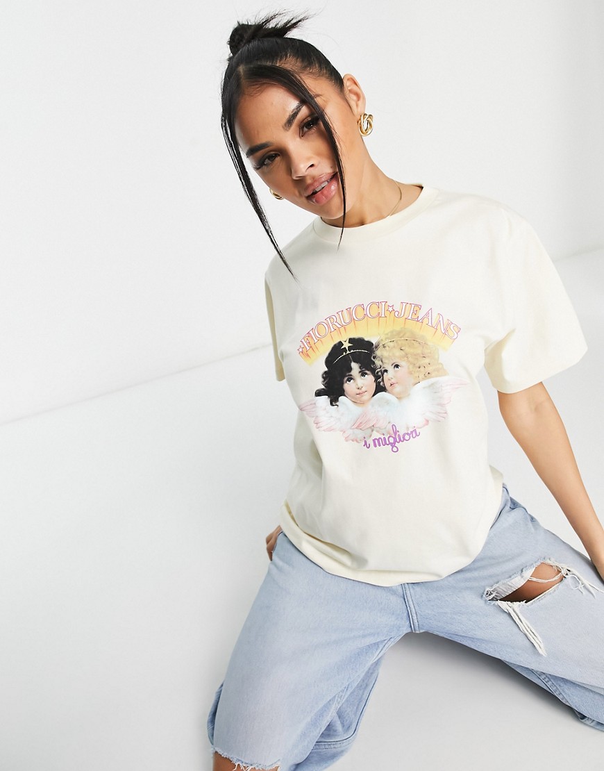 Fiorucci angel relaxed t-shirt in off white