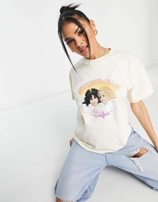 Fiorucci angel relaxed t-shirt in off white | ASOS