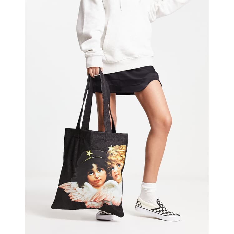 Black denim 2024 tote bag