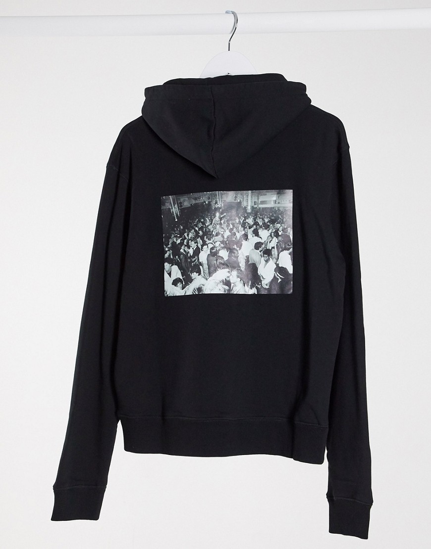 Fiorucci angels hoodie with Studio 54 back print in black
