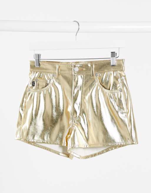 Gold best sale metallic shorts