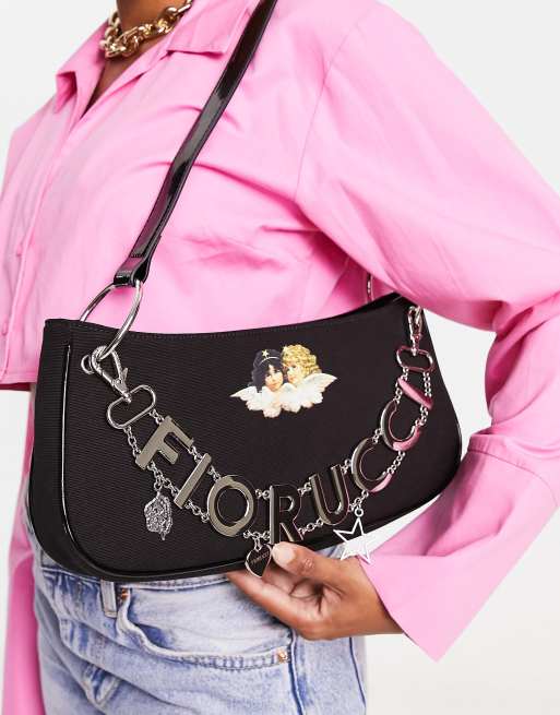 Fiorucci - Angels - Schoudertas met afneembare ketting in zwart