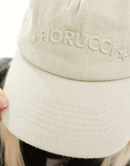 Fiorucci canvas cap with embossed logo in cream ASOS